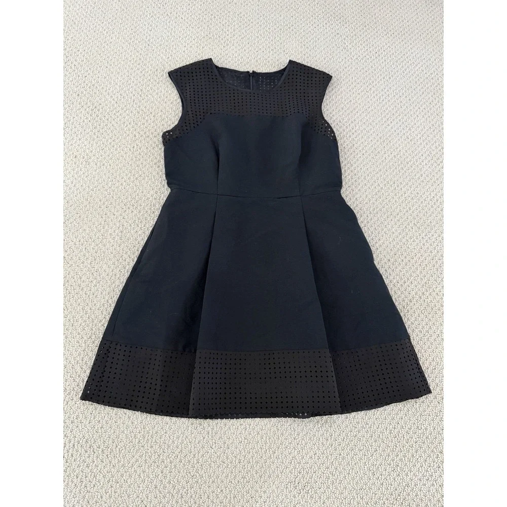 j crew women black cotton silk dress size 12P